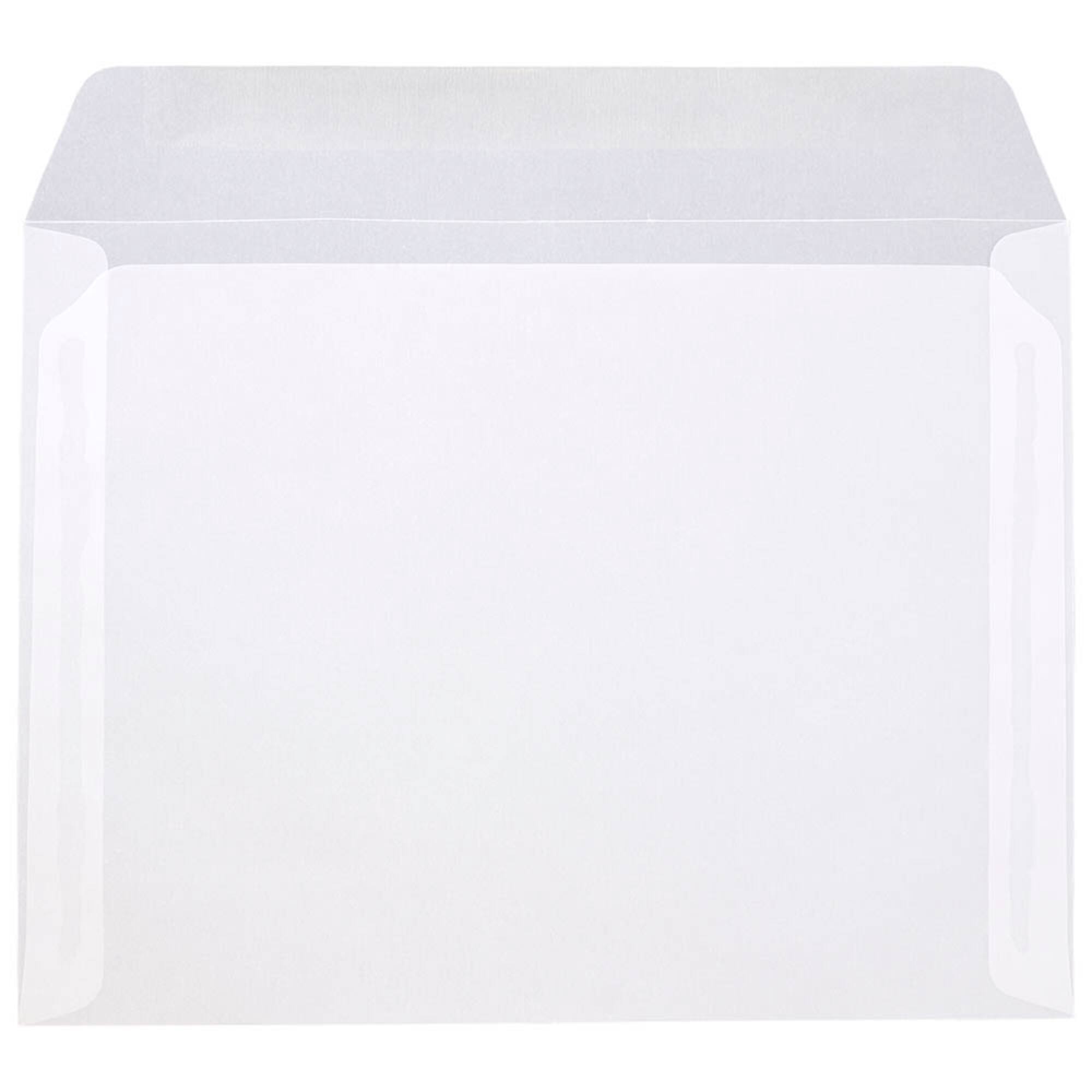 JAM Paper 9.5" x 12.625" Translucent Clear Vellum Envelopes, 25ct.
